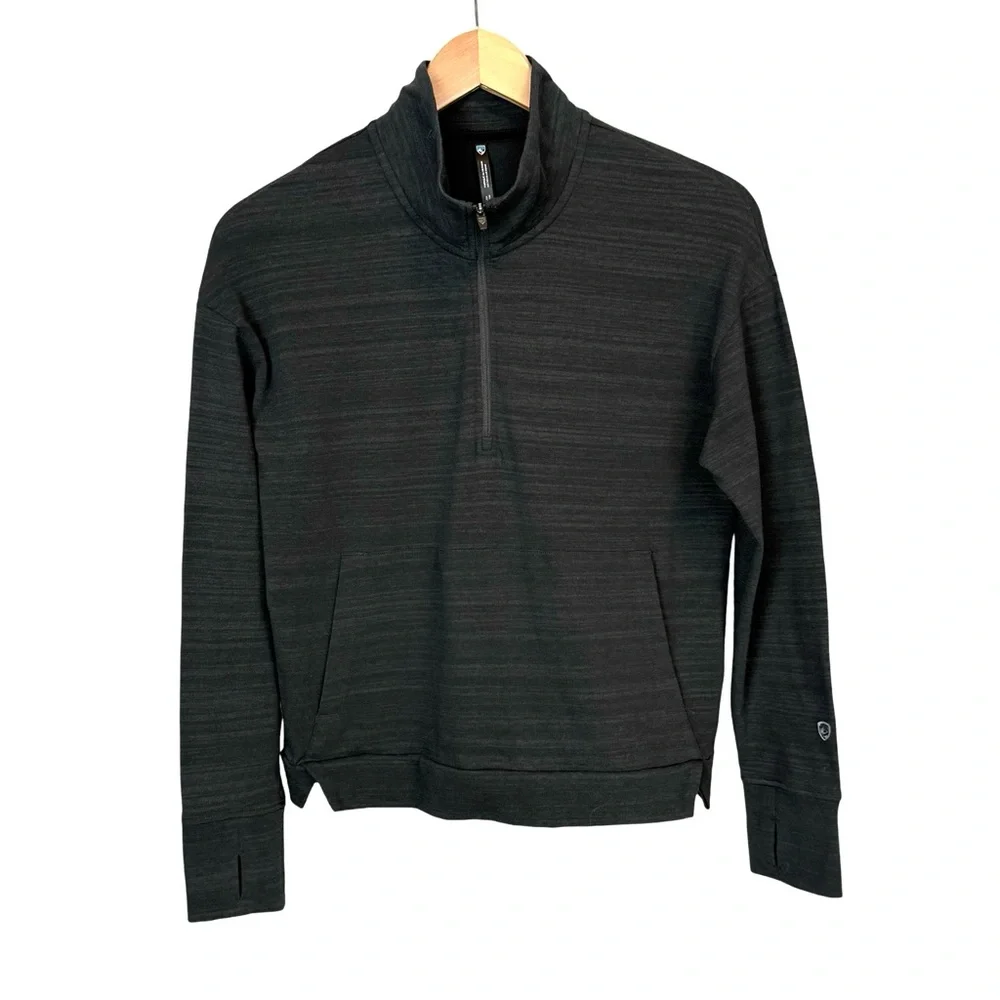 KÜHL Women's Accel 1/2 Zip lightweight performance black sweatshirt EUC - Picture 2 of 10